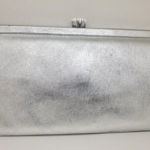 Lambertson Truex Silver Leather Clutch